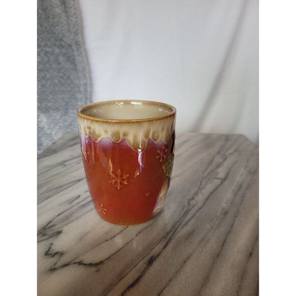 Vintage Ceramic Snowman Coffee Mug Rocking Horse Pottery - Picture 4 of 7